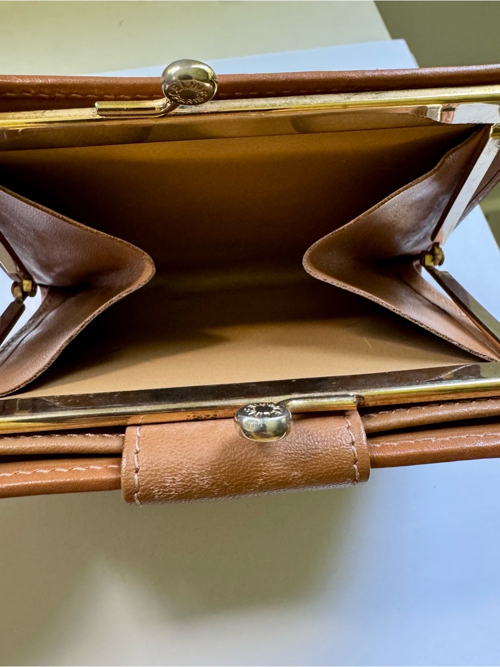 Celine Brown Monogram Canvas Leather Trim Wallet with Gold Hardware - Picture 3 of 10